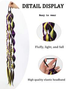 24 Inch Long Braided Ponytail Wig With Headband, Heat-Resistant Synthetic Fiber, Multiple Colors Available, Natural And Soft, Suitable For Women - Multicolor - View 6