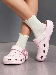Crocs 女款運動穆勒涼鞋 彩色扣環 2026夏季新款 粉色 封趾沙灘拖鞋 休閒沙灘拖鞋 213347-7DF - 粉色 - 查看 5