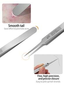 High Precision Ultra-Sharp Cell Tweezers - Stainless Steel Firm Grip Blackhead, Peach Fuzz, Acne, Facial Fine Hair, Long Needle, Debris And Ingrown Hair Removal Beauty Tweezers, Durable And Rust-Resistant, 3 Different Pinzas, Daily Skincare, Facial Cleansing, Storage Box, Organizer Box - Multicolor - View 4