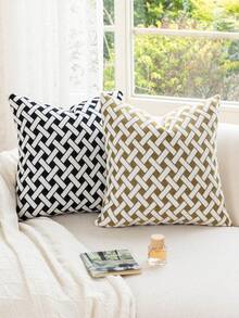 1pc Bohemian Style Pillowcase, Geometric Pattern Throw Pillow Cover For Living Room Sofa Bedroom Decor - Yellow - View 10