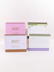 1PC Large 2027 Retro Desktop Calendar, Stylish Home Decoration,Compact Vertical Flip Design, Durable Metal Ring Binding, Clear Monthly Layout - Single Piece - View 7