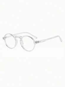 1 Pair Men's Transparent Round PC Frame Retro Personalized Outfit Rivet Fashion Plain Lens Glasses - Clear - View 2