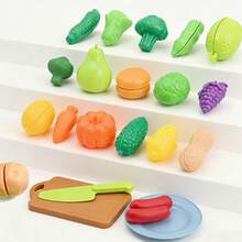 Marphy 24pcs Realistic Fun Cutting Food, Fruit And Vegetable Toy, Pretend Play Food Toy Set, Suitable For Early Basic Skill Development, Christmas, Thanksgiving Gift, Children's Party Gift Bag, Birthday Party Gift - Multicolor - View 9