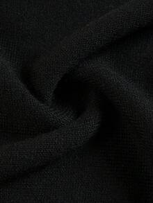 Men's Summer Black Contrast Collar Knit POLO Shirt, Luxury Wool Blend Fabric, Breathable, Old Money Style, Suitable For Gentleman Gatherings And Daily Casual Wear - Black - View 5