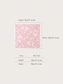 1pc Floral Print Casual Polyester Scarf, Suitable For All Seasons - Pink - View 2