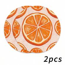 1/2/4/6/8/300 Pieces Of Luxury Fruit Series Placemat Set, Printed With Fresh Lemon Slice Pattern. Machine Washable Polyester Material, Anti Fouling, Waterproof, And Easy To Clean. Suitable For Parties And Kitchen Decoration. - Multicolor - View 16