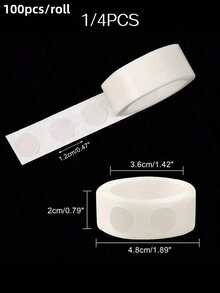 1/5/10pcs Easy-Peel Double-Sided Adhesive Dots For Secure Crafts & Wedding Decor, Removable & Versatile - White - View 2