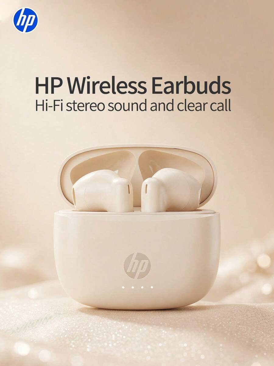 HP 全新惠普无线蓝牙耳机,半入耳式TWS立体声,内置麦克风支持高清语音通话,音乐和游戏均衡,低延迟,长续航,佩戴舒适,蓝牙6.0快速连接,兼容智能手机和电脑。 - 查看 1