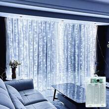 8功能電池供電LED窗簾燈 - 100/200/300/600 LED燈珠，適用於聖誕節、婚禮、派對、生日、居家與花園裝飾新穎照明 - 電池盒窗簾燈 - 查看 11