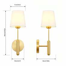 2 Sets Rechargeable Battery Powered Wall Lamps, 15 Color Temperatures Adjustable Remote Control, Battery Operated, No Wiring Needed, Suitable For Bedroom, Cabin, Bedside Reading Light - one-size - View 8