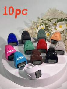 Multi-Color All-Match Electronic Ring Counter, Wearable Finger-Style Manual Digital Tally Counter, One-Key Reset Portable Anti-Loss Accurate Counting Tool, Macaron Solid Color INS Style Design, Versatile Unisex For All Ages, Suitable For Buddhist Prayer Counting / Crochet Counting / Jump Rope Workout Tracking / Live Stream Room Control Counting / Factory Assembly Line Piece Counting - Multicolor - View 13