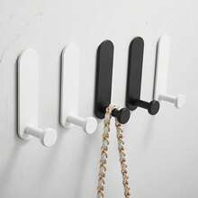 2pcs Heavy Duty Self-Adhesive Metal Wall Hooks - Easy Installation, No Drilling Required Towel Rack, Suitable For Bathroom And Kitchen - Waterproof Storage For Clothes, Hats, Keys, Christmas Decorations - Multicolor - View 5