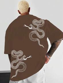 Camiseta de hombre con estampado de serpiente - Blanco - Ver 9