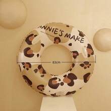 Leopard Print Inflatable Swim Ring, Thickened PVC Pool Float With Handles For Adults Summer Vacation - Multicolor - View 13