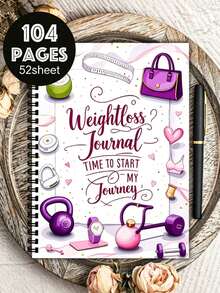 104-Page A5 Size Weight Loss Journal, Includes Fitness Equipment Designs, Motivational Fitness & Weight Management Charts For Men & Women, And A Self-Discipline Guide. - Multicolor - View 5