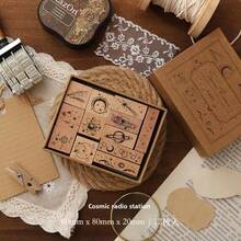 JotBox Vintage Wooden Stamp Set For Girls, Finger-Sized Text, Time, Week, Journal Decoration Material Stamps - Baiwuji Wooden Seals - View 13