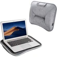 Compact Over-The-Knee Desk Small Laptop Tray 39x29x4.5cm Portable Space-Saving Ergonomic Laptop Stand Suitable For Laptops Under 15 Inches Bed Sofa Office Study Gaming Dual Use - Black - View 4