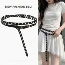 1pc Women's Belt 2026 New Style Multifunctional PU Leather Accessory Suitable For Daily Wear - Black - View 2