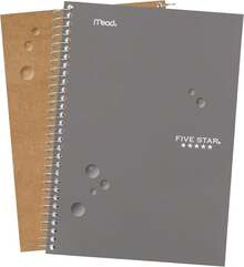 New-2026Five Star Spiral Notebook, 2 Subject, College Ruled Paper, 6" X 9.5", 80 Sheets, Blue (Color May Vary) (840029CG1) - Gray - View 4