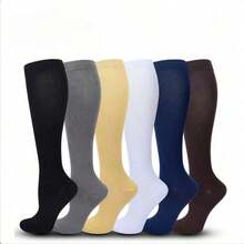 3/4 Double Pack Copper Ion Compression Socks, Unisex, Promotes Blood Circulation, Suitable For Running, Nursing, Sports. 6 Pairs Pack Christmas Gift - Multicolor - View 2
