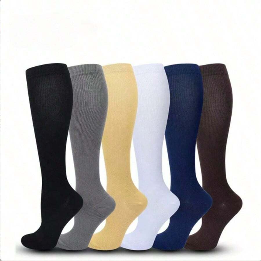 3/4 Double Pack Copper Ion Compression Socks, Unisex, Promotes Blood Circulation, Suitable For Running, Nursing, Sports. 6 Pairs Pack Christmas Gift