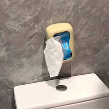 1pc Suction Cup Silicone Tissue Box Holder, Tissue Storage Rack, Firmly Adheres To Desk, Tile, Glass Countertop, Suitable For Living Room, Cabinet And Bathroom, Easy To Take Tissues - Multicolor - View 11