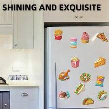20pcs Diamond Painting Magnets Set, Diamond Art Magnets, Refrigerator Magnetic Stickers, Suitable For DIY Crafts, 5D Rhinestone Gem Art Painting Kit, Suitable For Adults And Beginners (Food Series) - View 3