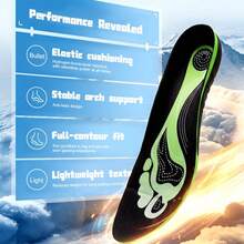 1pc EVA Shock-Absorbing Comfortable Insoles, Suitable For Sports Shoes | High Elasticity Anti-Fatigue Foot Pads | Enhance Sports Performance & Foot Protection - Green - View 2