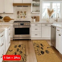 1 pieza, Decoración del hogar, Estampado de patrón de hongos, Alfombra de cocina de lino, Tapete de cocina, Tapete de piso, Tapete de baño, Tapete de puerta, Impresión 3D rectangular, Adecuado para sala de estar, dormitorio, pasillo, baño, lavandería - Alfombra de poliéster, Adecuado para decoración del hogar interior y exterior - Multicolor - Ver 12