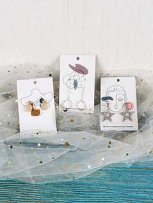 30 piezas Tarjetas de almacenamiento para aretes y collares, cartón de exhibición de joyería - Multicolor - Ver 6