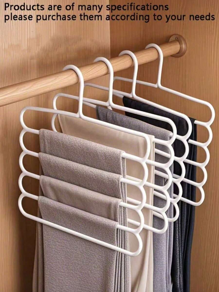 10pcs/5pcs/4pcs/2pcs/1pc Wardrobe Storage Hanger, 5-Tier Plastic Scarf Rack, Upgrade To Thicker & More Durable Version Available, Pants/Scarf/Tie Organizer Rack