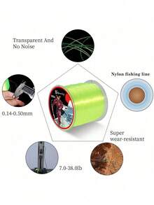 SOUGAYILANG Dây câu nylon mono, dây dẫn câu bằng chất liệu nylon cho nước mặn và nước ngọt - Màu xanh lam - Xem 5