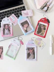1 Piece Of INS Original Korean PVC Card Sleeve, Three-Inch Puppy Storage Protective Case, Idol Card Display Case, Pendant, Student Meal Card, Bus Card Storage Pendant, Card Holder - Card Sleeve - View 5
