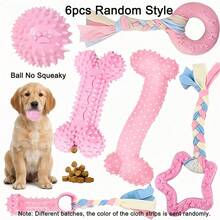 3pcs/6pcs Soft & Durable Teething Toys For Teddy Dog Puppies, TPR Material Durable Rope Knot Dog Toys, Suitable For Small & Medium Dogs, Relieve Boredom & Clean Teeth, Interactive Pet Supplies - Multicolor - View 12