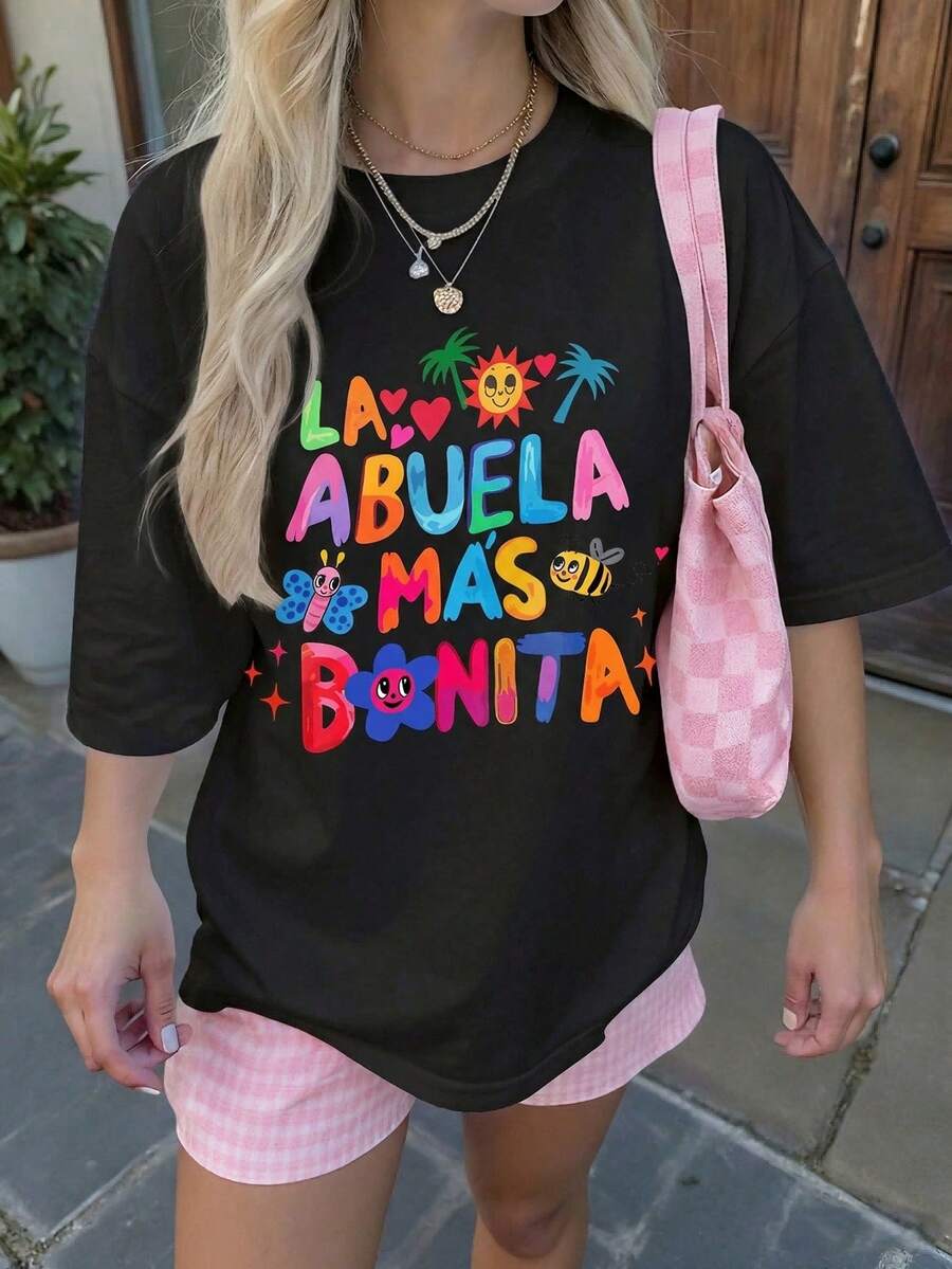 Custom Printed Short-Sleeved T-Shirt, Summer Features, Loose And Fitted, Suitable For All Body Types, The Cotton Fabric Is Soft And Breathable. - Black - View 1