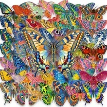 50 hojas de pegatinas transparentes de PET con patrón de mariposa vívido, duraderas e impermeables, calcomanías decorativas para arte y scrapbooking - 50 unidades - Ver 7