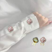 2 chiếc nắp đậy cúc áo, nắp đậy cúc tay áo hình hoa, cúc kẹp tay áo hình hoa, phù hợp cho váy, cúc trang trí váy cưới, phụ kiện quần áo làm quà tặng - Hoa - Xem 7