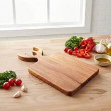 Golden Acacia Wood Deer Horn Shaped Cutting Board, Kitchen Fruit Cutting Board, Chopping Board, Bread Board - Khaki - View 4