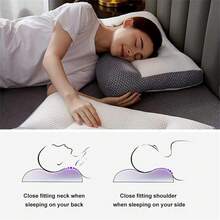 人體工學曲面睡眠枕 頸椎枕 適合側睡與仰睡 柔軟四季通用居家午睡枕 便攜旅行睡眠墊 舒適深睡臥室宿舍枕 舒適休息枕 送給男女的理想日常放鬆禮物 - 白色 - 查看 9