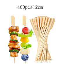 400/300/200/100/50/20pcs Appetizer Bamboo Skewers, Long Cocktail Picks, Fancy Appetizer Toothpicks, Flat Paddle Wooden Food Sticks, For Party Drinks, Fruit, BBQ, Charcuterie Board Accessories - Apricot - View 22