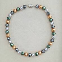 1pc Vintage Atmosphere 12mm Morandi Mixed Color Faux Pearl Necklace, Large Bead Patchwork Design, Versatile Women Jewelry Suitable For Weddings, Music Festivals And Daily Wear, Perfect Gift For Friends And Loved Ones - Picture Color - View 22