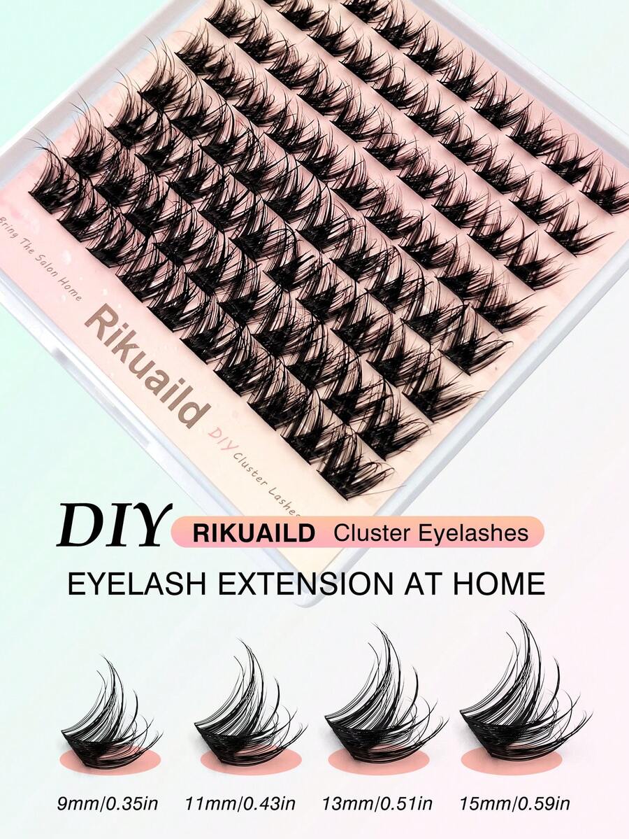 Rikuaild 80入 D捲度 濕亮感人造貂毛 DIY 睫毛簇,柔軟濃密蓬鬆,濕妝效果,可重複使用,適合日常眼妝,新手友善 - D - 查看 1