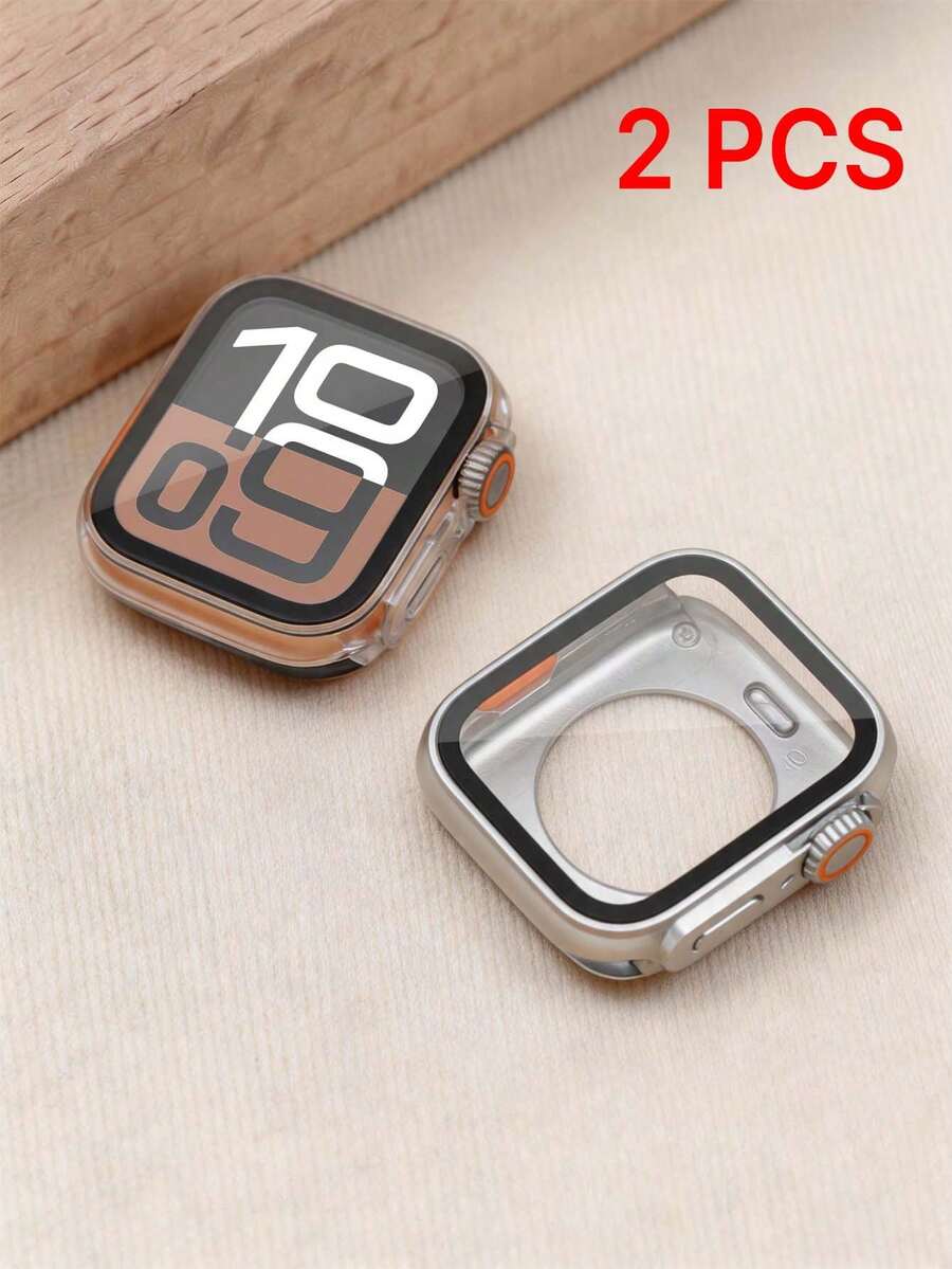 Huastonband 2片裝手錶螢幕保護貼，全覆蓋正反面，適用於手錶系列 Ultra 3/2/1、Series 11/10/9/8/7/6/5/4、SE 2，45mm 41mm 44mm 40mm、42mm 46mm，超強保護殼，適合40mm/45mm手錶，適用於戶外運動、海灘、旅行、禮物