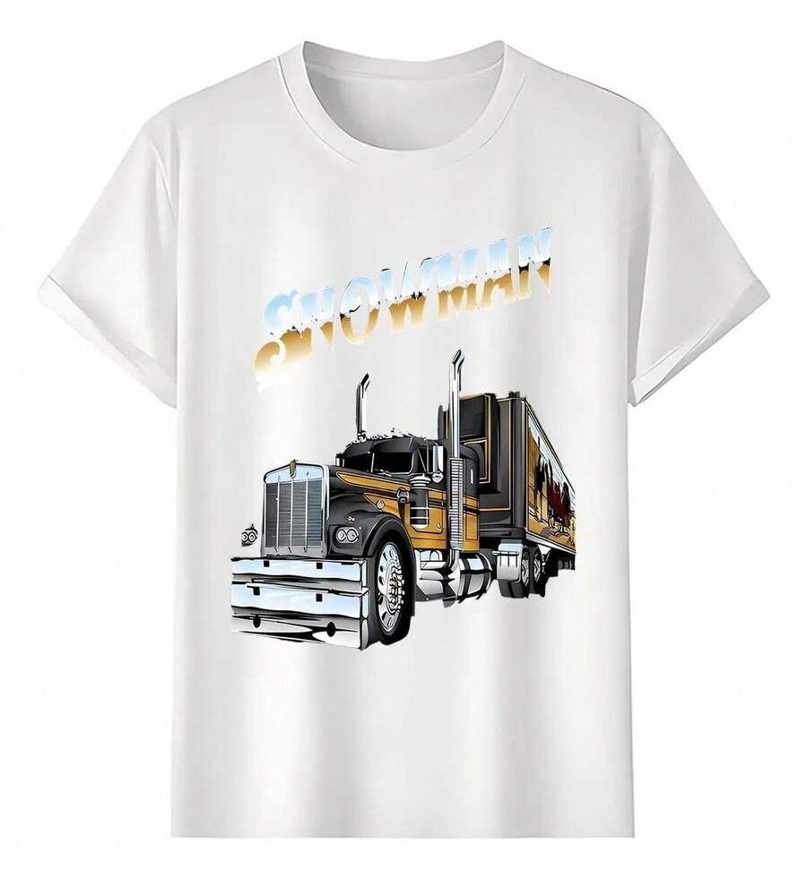 Snowman Truck Fast Travel T-Shirts - 白色 - 查看 1
