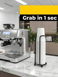 Minimalist Paper Cup Holder, Front Opening For Easy Access, Desktop Coffee & Tea Cup Storage Rack, Cup Organizer, Suitable For Coffee Bar, Office Desk, Office, Home Kitchen Decor, Dining Table Accessories, Kitchen Gadgets, Back To School - A - View 5