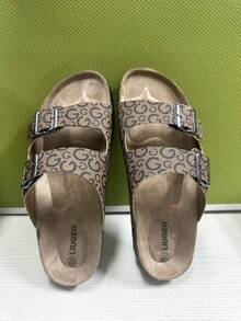 Men's Home Slippers Casual Sandals Street Versatile Shoes Beach Shoes Plus Size Casual Shoes Couple Flat Sandals Slippers Adjustable Buckle Office Shoes - Brown - View 4