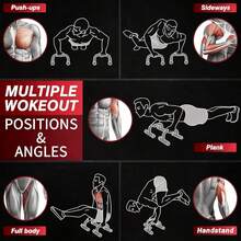 1 Pair Non-Slip Fitness Press Handles Strength Training Gym Equipment, With Cushioned Foam Grips And Sturdy Structure, Portable Press Bar Training Equipment, Suitable For Men Home Use - Multicolor - View 6