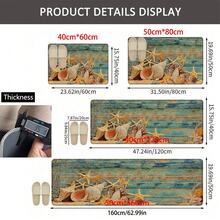 1pc, Home Decor, Starfish Pattern Print, Linen Kitchen Rug, Kitchen Mat, Floor Mat, Bathroom Mat, Door Mat, 3D Print Rectangular, Suitable For Living Room, Bedroom, Hallway, Bathroom, Laundry Room - Polyester Rug, Suitable For Indoor And Outdoor Home Decor - Multicolor - View 11