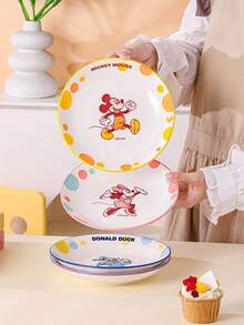 Juego de vajilla de cerámica con licencia oficial de Disney - Tazones y platos lindos de Mickey Mouse, Minnie Mouse y Donald Duck para uso de niños y el hogar - Multicolor - Ver 11