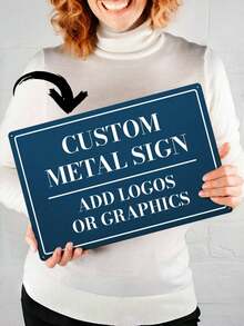 1pc Customized Metal Sign With Personalized Text And Logo, Premium Weather-Resistant Aluminum Material, Multiple Colors Available, Unique Father's Day Holiday Gift Idea, Suitable For Home, Office, Commercial Or Outdoor Decor, Customizable For Any Occasion - Multicolor - View 4